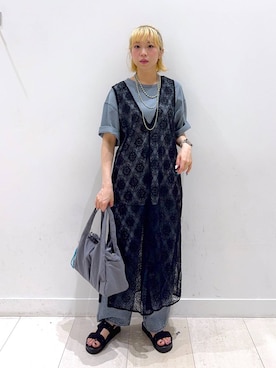 「GLOBAL WORK（グローバルワーク）のアイテム（ワンピース/ドレス）」を使った、Miyaさん（レディース・152cm）の夏コーディネート