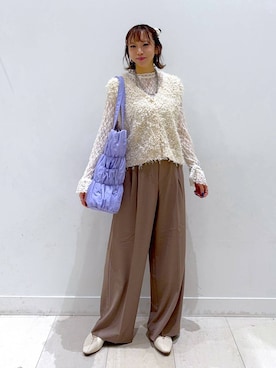 「アイテム（ベルト、その他）」を使った、Miyaさん（レディース・152cm）の秋コーディネート