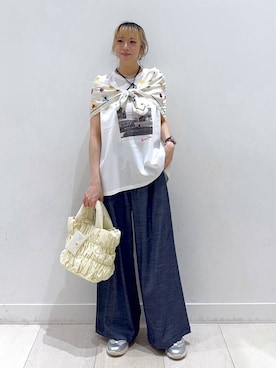 「GLOBAL WORK（グローバルワーク）のマルチベロアチョーカー/577275（チョーカー、シルバー系）」を使った、Miyaさん（レディース・152cm）の夏コーディネート