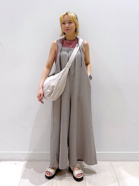 「GLOBAL WORK（グローバルワーク）のアイテム（オールインワン・サロペット）」を使った、Miyaさん（レディース・152cm）の夏コーディネート