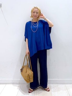 「アイテム（ボストンバッグ）」を使った、Miyaさん（レディース・152cm・30代）の夏コーディネート