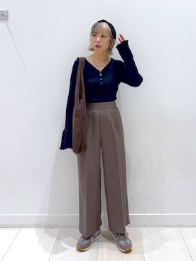 「アイテム（その他ヘアアクセサリー）」を使った、Miyaさん（レディース・152cm）の秋コーディネート