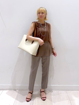 「アイテム（シュシュ）」を使った、Miyaさん（レディース・152cm・30代）の夏コーディネート
