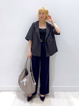 「GLOBAL WORK（グローバルワーク）のアイテム（ジャケット/アウター）」を使った、Miyaさん（レディース・152cm）の夏コーディネート