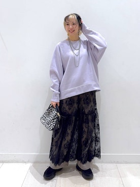 「ウエストゴム」｜「アイテム（ワンピース/ドレス）」を使った、Miyaさん（レディース・152cm）の冬コーディネート