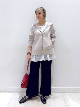 「アイテム（バレッタ/ヘアクリップ）」を使った、Miyaさん（レディース・152cm）の秋コーディネート