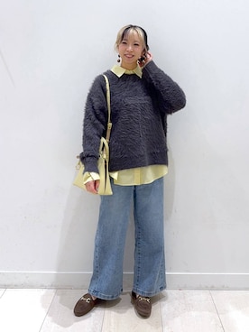 「GLOBAL WORK（グローバルワーク）のアイテム（トップス）」を使った、Miyaさん（レディース・152cm）の冬コーディネート