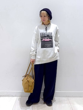 「アイテム（ボストンバッグ）」を使った、Miyaさん（レディース・152cm・30代）の秋コーディネート