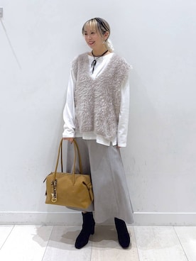 「アイテム（バレッタ/ヘアクリップ）」を使った、Miyaさん（レディース・152cm・30代）の秋コーディネート