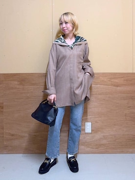 「アイテム（バンダナ/スカーフ）」を使った、Miyaさん（レディース・152cm・30代）の秋コーディネート