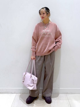 「アイテム（ボストンバッグ）」を使った、Miyaさん（レディース・152cm・30代）の冬コーディネート