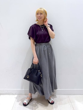 「アイテム（デニムスカート）」を使った、Miyaさん（レディース・152cm・30代）の夏コーディネート