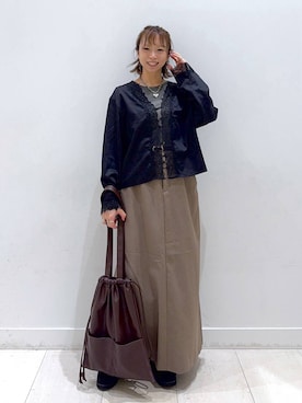 「GLOBAL WORK（グローバルワーク）のアイテム（トップス）」を使った、Miyaさん（レディース・152cm）の秋コーディネート