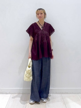 「GLOBAL WORK（グローバルワーク）のアイテム（パンツ）」を使った、Miyaさん（レディース・152cm）の夏コーディネート