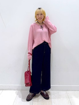「アイテム（チョーカー）」を使った、Miyaさん（レディース・152cm）の秋コーディネート