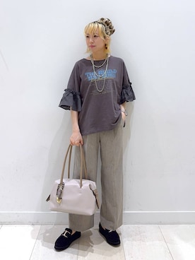 「アイテム（シュシュ）」を使った、Miyaさん（レディース・152cm）の夏コーディネート