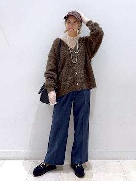 「ウエストゴム」｜「アイテム（帽子）」を使った、Miyaさん（レディース・152cm）の秋コーディネート