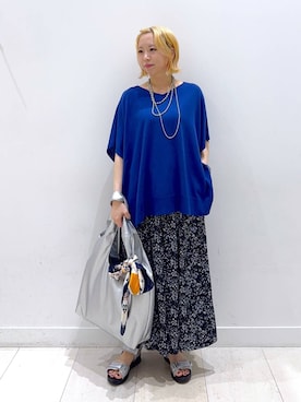 「GLOBAL WORK（グローバルワーク）のアイテム（ストール/ショール）」を使った、Miyaさん（レディース・152cm）の夏コーディネート