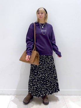 「GLOBAL WORK（グローバルワーク）のステンレス二連ロングネックレス/321096（ネックレス）」を使った、Miyaさん（レディース・152cm・30代）の秋コーディネート