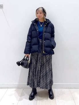 「GLOBAL WORK（グローバルワーク）のアイテム（ダウンジャケット/コート）」を使った、Miyaさん（レディース・152cm）の冬コーディネート