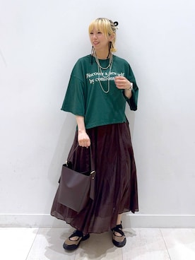 「アイテム（スカート）」を使った、Miyaさん（レディース・152cm・30代）の夏コーディネート