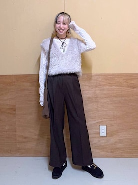 「アイテム（ベスト）」を使った、Miyaさん（レディース・152cm・30代）の秋コーディネート