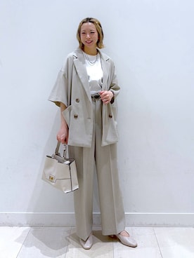 「GLOBAL WORK（グローバルワーク）のアイテム（テーラードジャケット）」を使った、Miyaさん（レディース・152cm）の春コーディネート