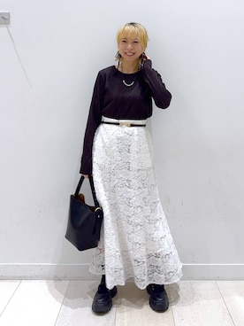 「アイテム（ブレスレット）」を使った、Miyaさん（レディース・152cm・30代）の秋コーディネート