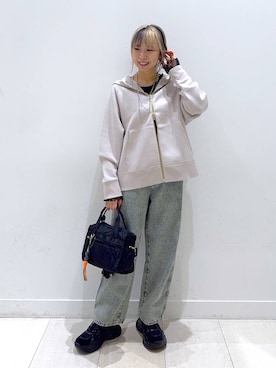 「アイテム（バレッタ/ヘアクリップ）」を使った、Miyaさん（レディース・152cm）の秋コーディネート