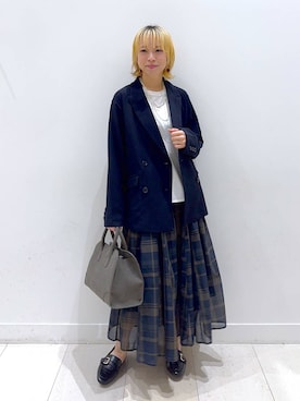 「アイテム（テーラードジャケット）」を使った、Miyaさん（レディース・152cm）の秋コーディネート