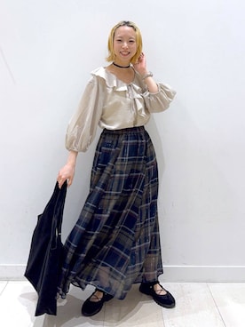 「アイテム（チョーカー）」を使った、Miyaさん（レディース・152cm）の夏コーディネート