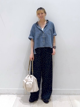 「GLOBAL WORK（グローバルワーク）の楊柳イージーコクーンパンツ/1049115（その他パンツ、その他）」を使った、Miyaさん（レディース・152cm）の夏コーディネート