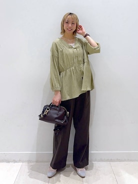 「GLOBAL WORK（グローバルワーク）のアイテム（シューズ）」を使った、Miyaさん（レディース・152cm）の春コーディネート