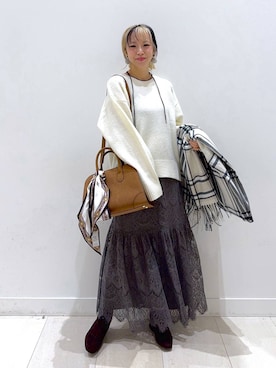 「アイテム（その他ヘアアクセサリー）」を使った、Miyaさん（レディース・152cm）の冬コーディネート