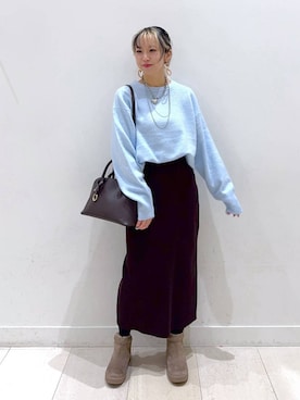 「アイテム（ネックレス）」を使った、Miyaさん（レディース・152cm・30代）の冬コーディネート