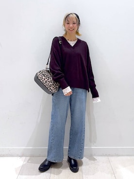 「体型カバー」｜「アイテム（アクセサリー）」を使った、Miyaさん（レディース・152cm）の冬コーディネート