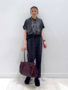 「GLOBAL WORK（グローバルワーク）の晴雨兼用厚底ローファー/1023266（ローファー、その他）」を使った、Miyaさん（レディース・152cm）の夏コーディネート
