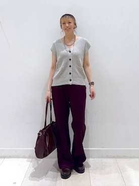 「GLOBAL WORK（グローバルワーク）の3ROOMボストンバッグ/1045688（ボストンバッグ、レッド系）」を使った、Miyaさん（レディース・152cm）の夏コーディネート