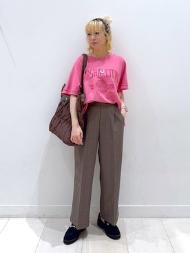 「GLOBAL WORK（グローバルワーク）の推しごとギャザートート/495802（トートバッグ）」を使った、Miyaさん（レディース・152cm）の秋コーディネート