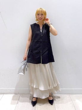 「アイテム（ベスト）」を使った、Miyaさん（レディース・152cm・30代）の夏コーディネート