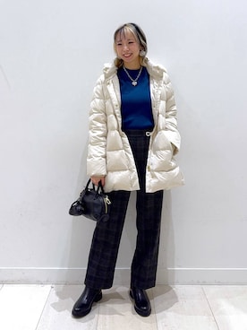 「体型カバー」｜「アイテム（ジャケット/アウター）」を使った、Miyaさん（レディース・152cm）の冬コーディネート