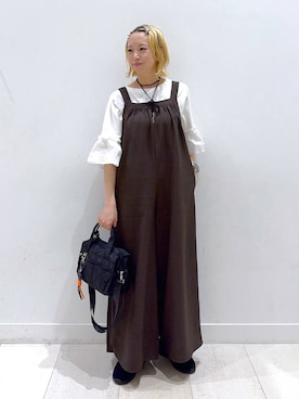 「アイテム（サロペット/オーバーオール）」を使った、Miyaさん（レディース・152cm）の夏コーディネート