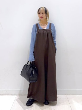 「アイテム（オールインワン・サロペット）」を使った、Miyaさん（レディース・152cm・30代）の秋コーディネート