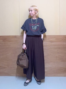 「アイテム（バレエシューズ）」を使った、Miyaさん（レディース・152cm）の夏コーディネート