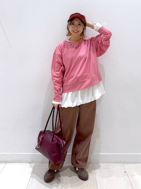「アイテム（ボストンバッグ）」を使った、Miyaさん（レディース・152cm・30代）の秋コーディネート