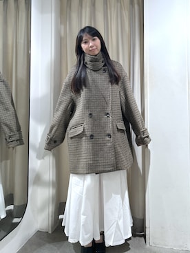 「アイテム（ピーコート）」を使った、yuzu108009さん（レディース・155cm）の秋コーディネート