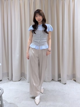 「FREE'S MART（フリーズマート）のアイテム（スラックス）」を使った、yoppy_18さん（レディース・155cm）の春コーディネート