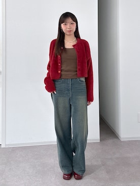 「ボルドーニット」｜yoppy_18さん（レディース・155cm）の秋コーディネート