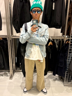 「アイテム（ニットキャップ/ビーニー）」を使った、Tanpeiさん（メンズ・165cm）の秋コーディネート