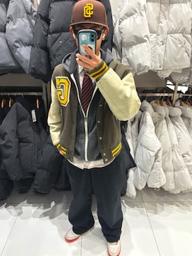 「アイテム（スタジャン）」を使った、Tanpeiさん（メンズ・165cm）の秋コーディネート